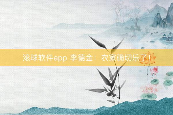 滚球软件app 李德金：农家确切乐了！
