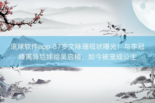 滚球软件app 37岁文咏珊现状曝光！与李冠峰离异后嫁给吴启楠，如今被宠成公主
