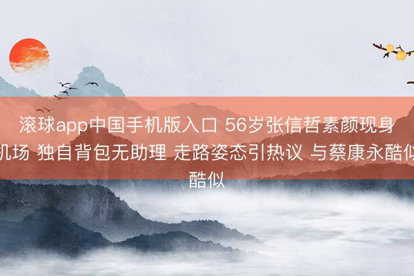 滚球app中国手机版入口 56岁张信哲素颜现身机场 独自背包无助理 走路姿态引热议 与蔡康永酷似