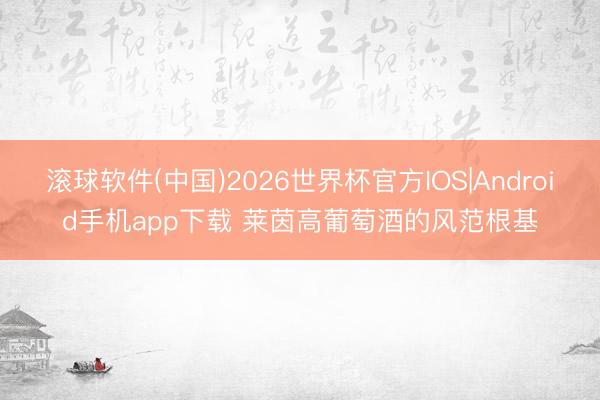 滚球软件(中国)2026世界杯官方IOS|Android手机app下载 莱茵高葡萄酒的风范根基
