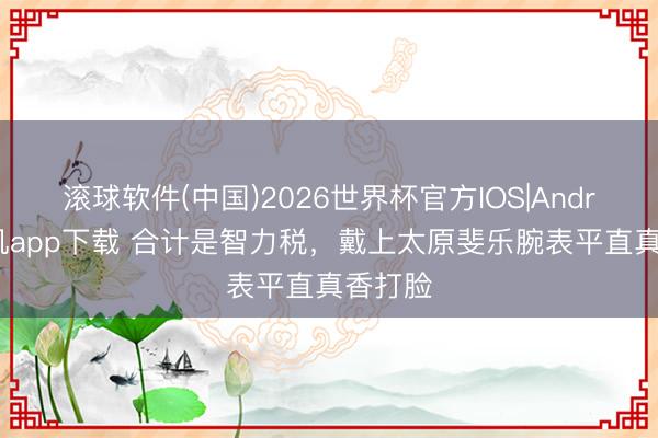 滚球软件(中国)2026世界杯官方IOS|Android手机app下载 合计是智力税，戴上太原斐乐腕表平直真香打脸