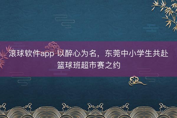 滚球软件app 以醉心为名，东莞中小学生共赴篮球班超市赛之约