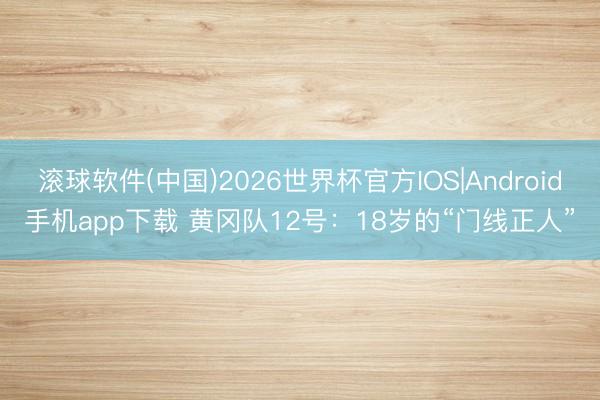 滚球软件(中国)2026世界杯官方IOS|Android手机app下载 黄冈队12号：18岁的“门线正人”