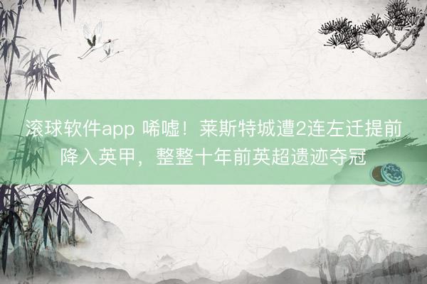 滚球软件app 唏嘘！莱斯特城遭2连左迁提前降入英甲，整整十年前英超遗迹夺冠