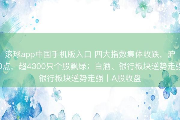 滚球app中国手机版入口 四大指数集体收跌，沪指失守4200点，超4300只个股飘绿；白酒、银行板块逆势走强丨A股收盘