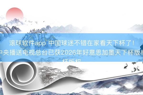 滚球软件app 中国球迷不错在家看天下杯了！中央播送电视总台已获2026年好意思加墨天下杯版权