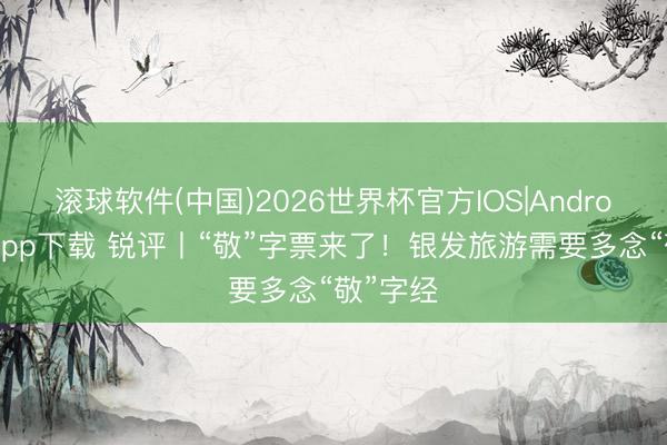 滚球软件(中国)2026世界杯官方IOS|Android手机app下载 锐评丨“敬”字票来了！银发旅游需要多念“敬”字经