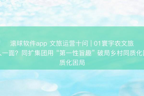 滚球软件app 文旅运营十问 | 01寰宇农文旅千人一面?同扩集团用 “第一性旨趣” 破局乡村同质化困局