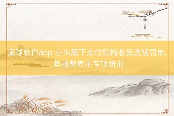 滚球软件app 小米旗下支付机构收反洗钱罚单， 年报曾表示专项培训