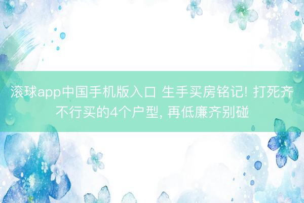 滚球app中国手机版入口 生手买房铭记! 打死齐不行买的4个户型， 再低廉齐别碰