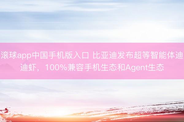 滚球app中国手机版入口 比亚迪发布超等智能体迪迪虾，100%兼容手机生态和Agent生态