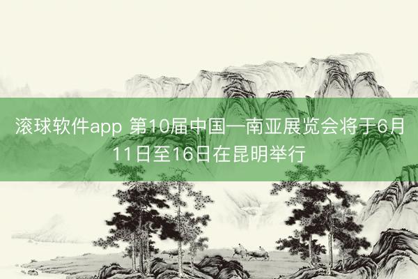 滚球软件app 第10届中国—南亚展览会将于6月11日至16日在昆明举行