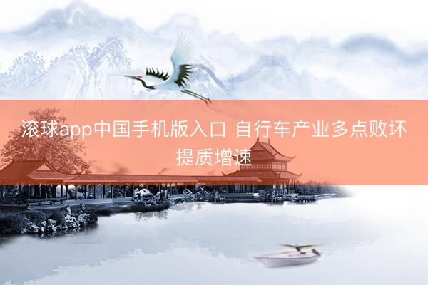 滚球app中国手机版入口 自行车产业多点败坏提质增速