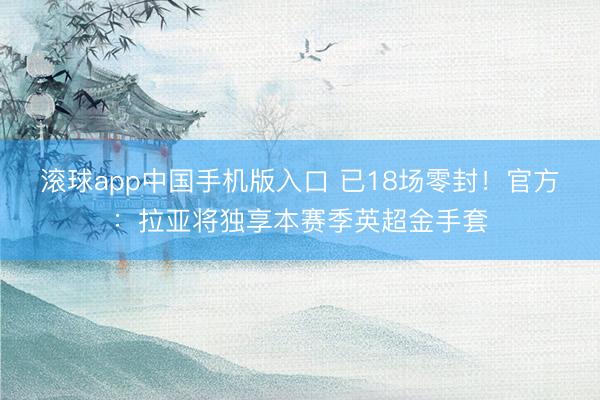 滚球app中国手机版入口 已18场零封！官方：拉亚将独享本赛季英超金手套
