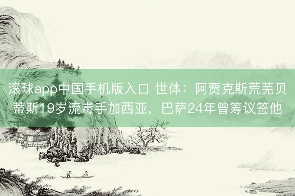 滚球app中国手机版入口 世体：阿贾克斯荒芜贝蒂斯19岁流毒手加西亚，巴萨24年曾筹议签他