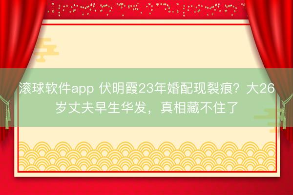 滚球软件app 伏明霞23年婚配现裂痕？大26岁丈夫早生华发，真相藏不住了