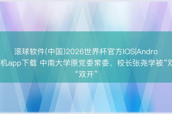 滚球软件(中国)2026世界杯官方IOS|Android手机app下载 中南大学原党委常委、校长张尧学被“双开”