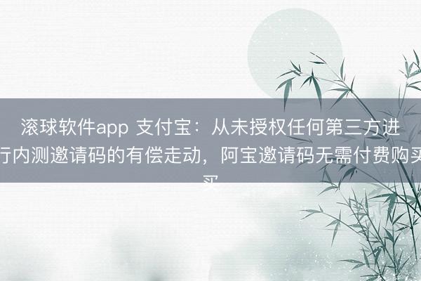 滚球软件app 支付宝：从未授权任何第三方进行内测邀请码的有偿走动，阿宝邀请码无需付费购买