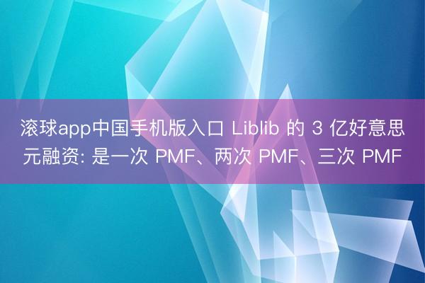 滚球app中国手机版入口 Liblib 的 3 亿好意思元融资: 是一次 PMF、两次 PMF、三次 PMF
