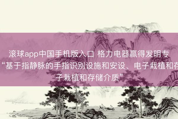 滚球app中国手机版入口 格力电器赢得发明专利授权：“基于指静脉的手指识别设施和安设、电子栽植和存储介质”